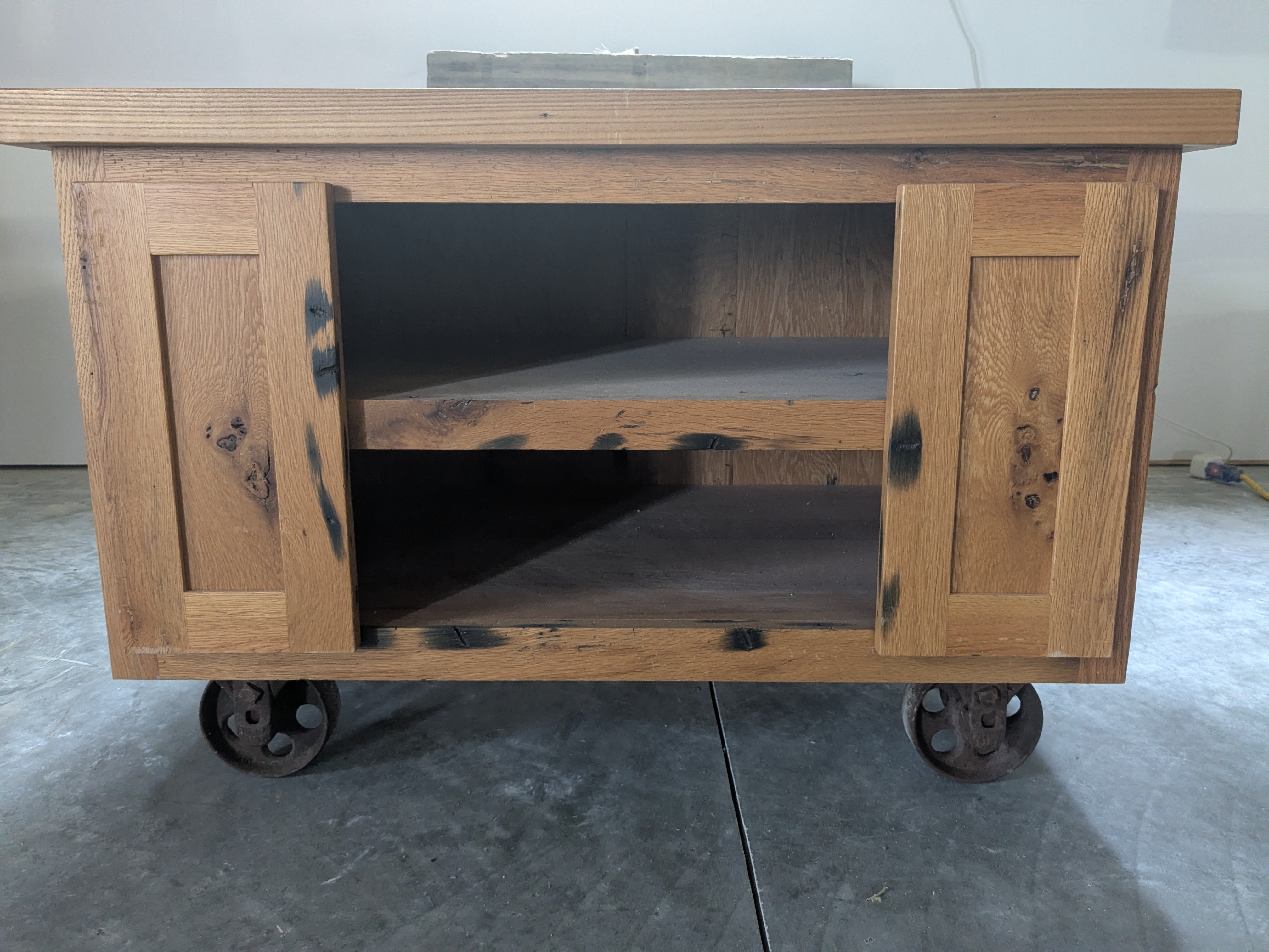 Heritage Reclaimed Oak Cart Coffee Table
