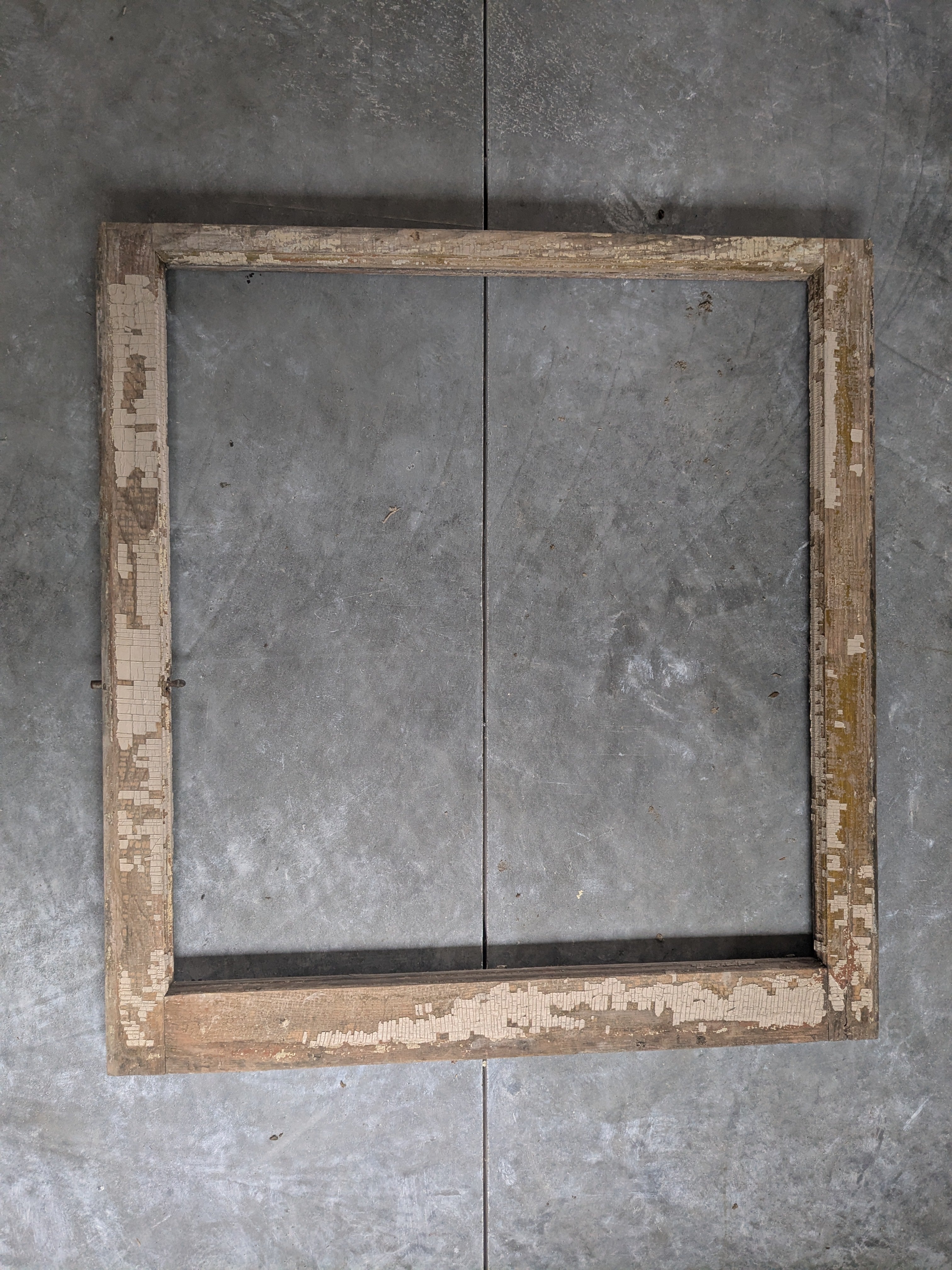 Heritage Chippy Painted Architectural Window Frame with preserved character and authentic patina by Restoration Hardwood. wood
