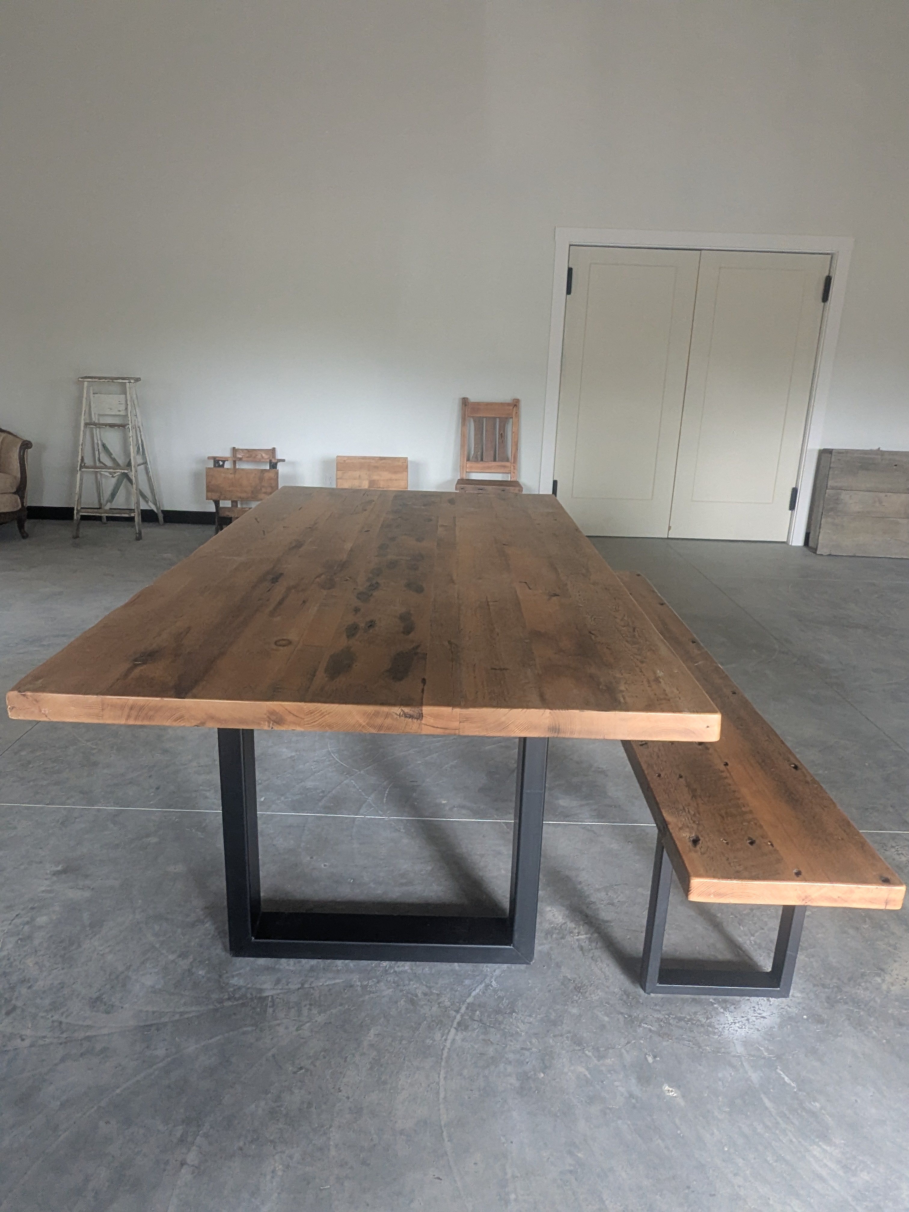 Heritage Reclaimed Dining Table & Bench Set