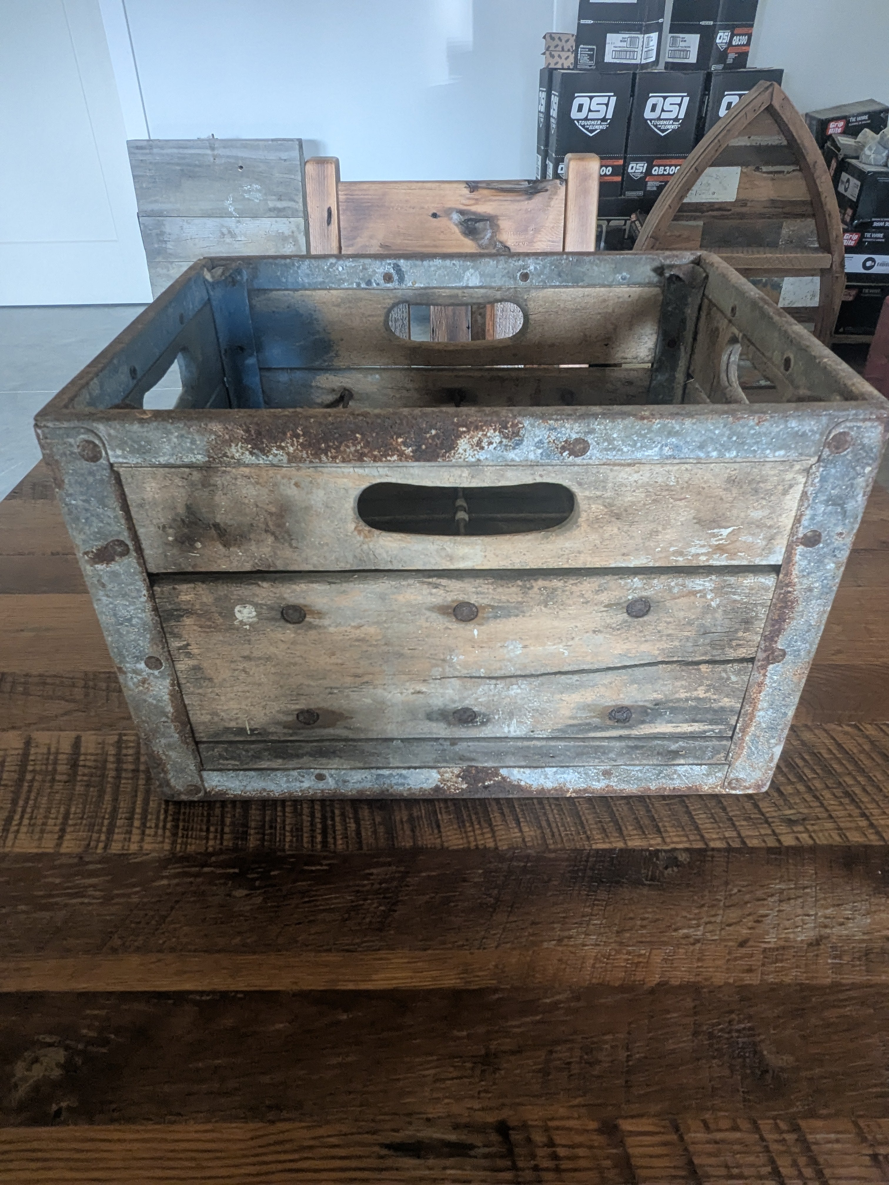 Antique Galvanized Farm Egg Crate | Rodewald Farms