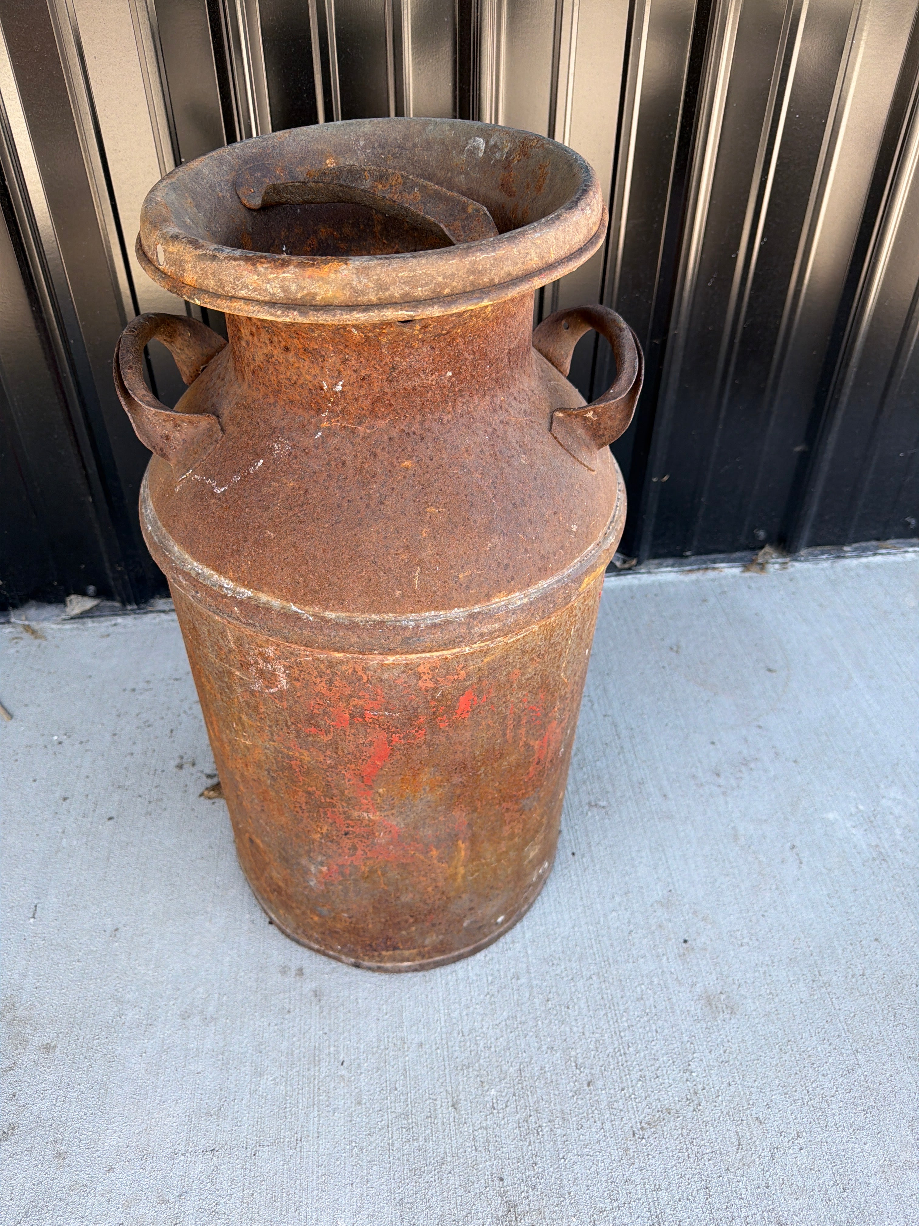 Heritage Oxide Dairy Can from Restoration Hardwood with preserved heritage character