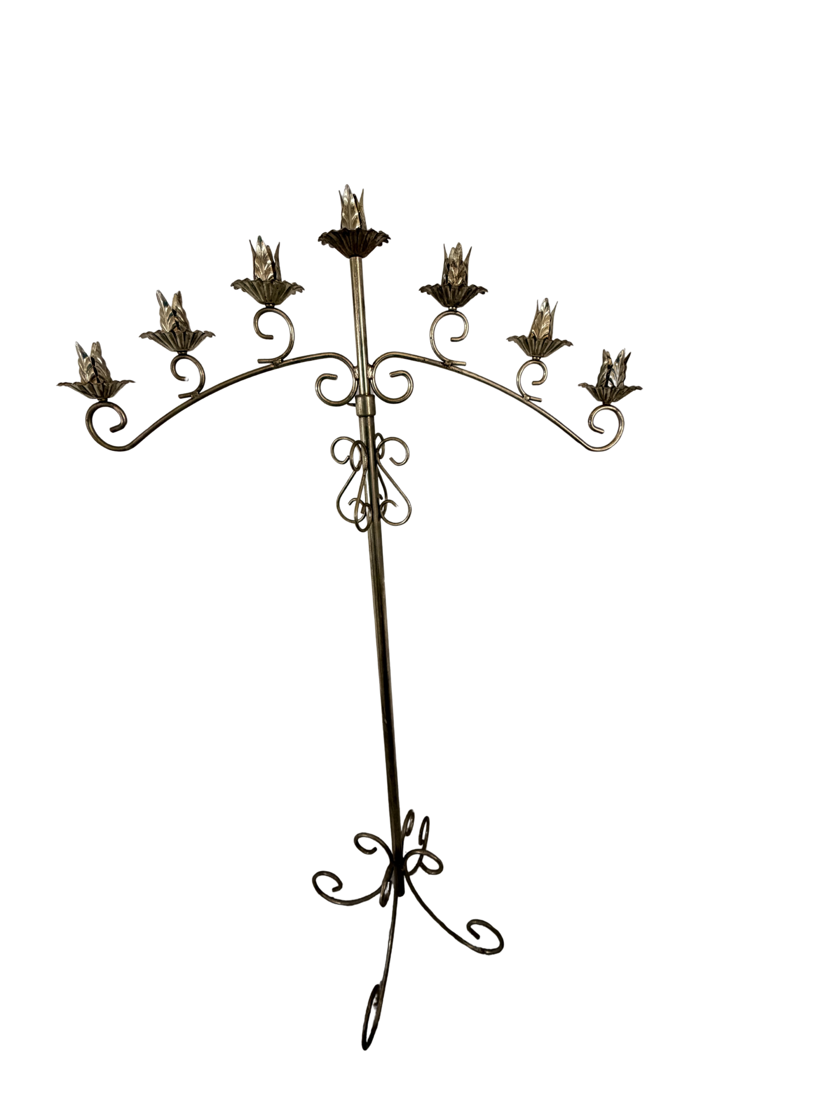 Heritage Iron Floor Candelabra — 7 Light from Restoration Hardwood with preserved heritage character