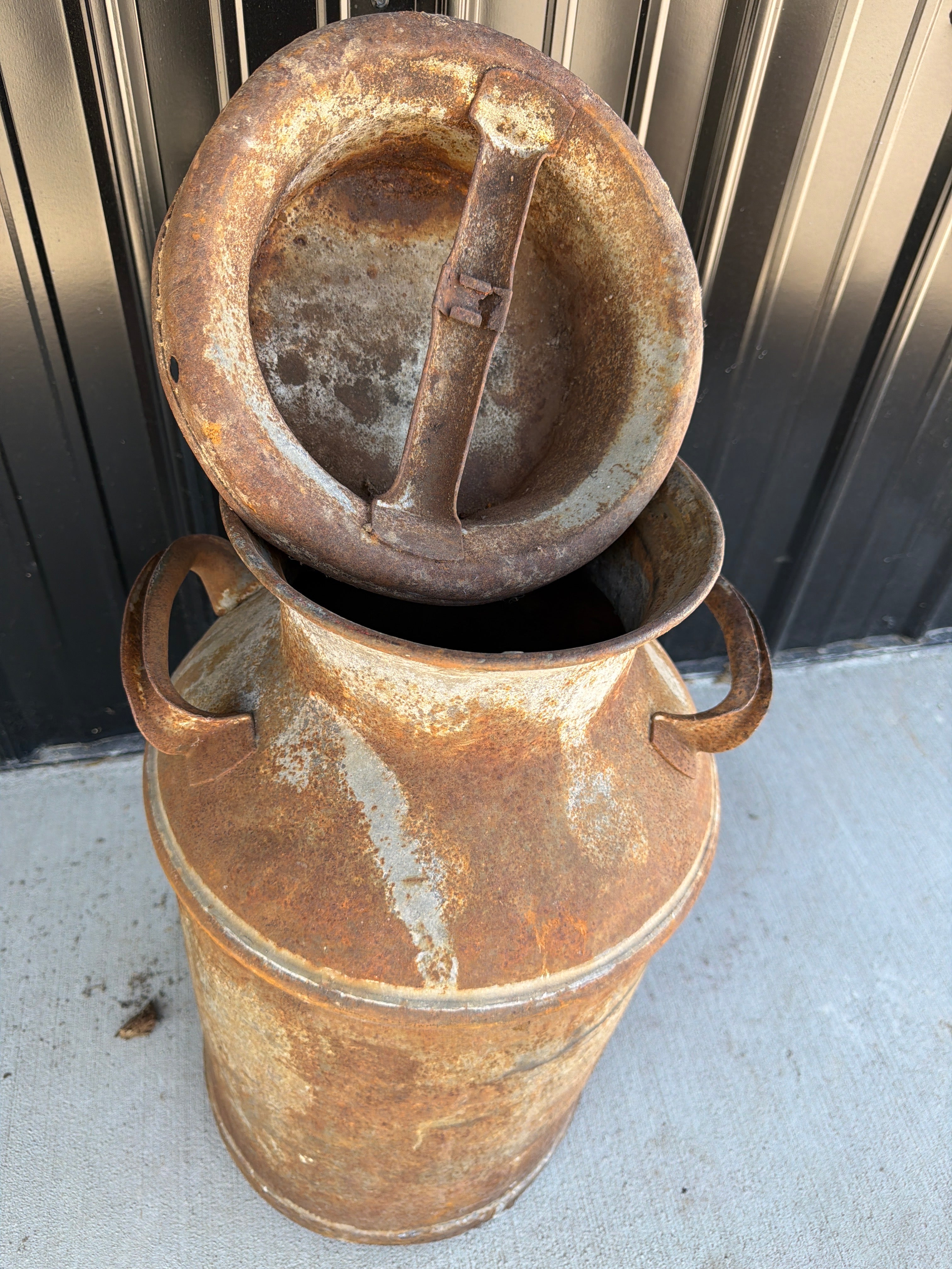 Heritage Dairy Milk Can from Restoration Hardwood with preserved heritage character