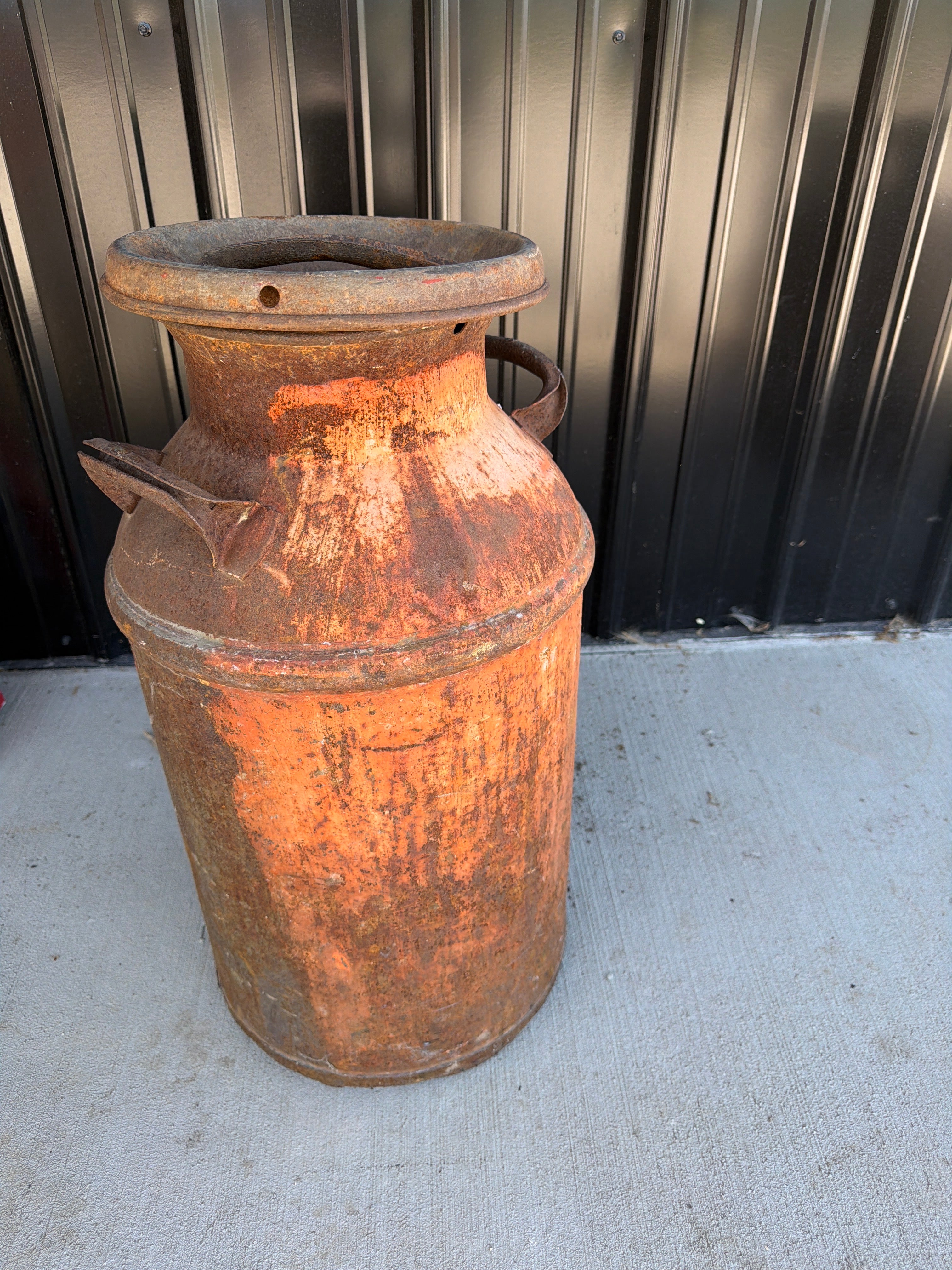 Heritage Oxide Dairy Can from Restoration Hardwood with preserved heritage character