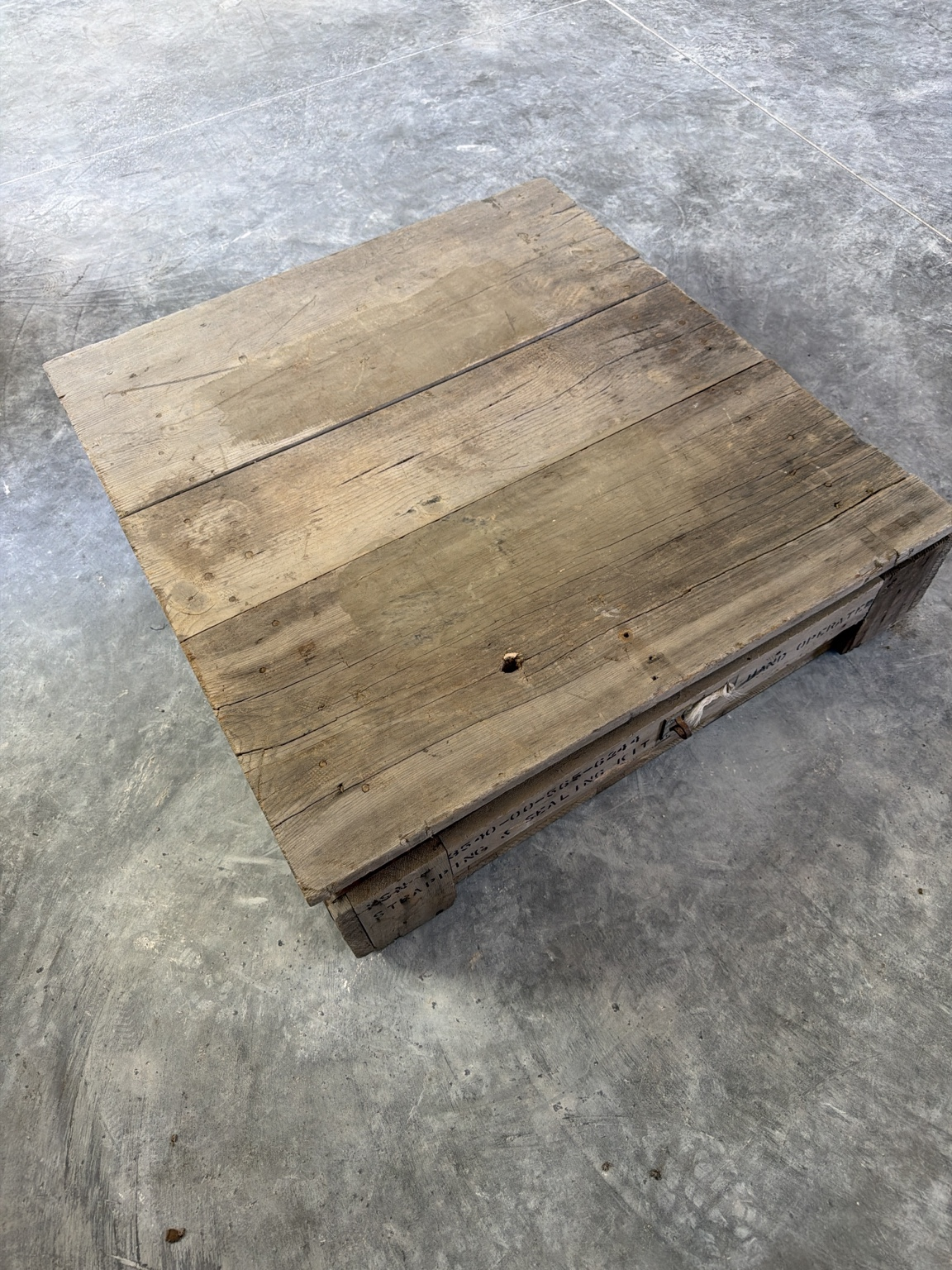 Heritage Field Crate Coffee Table from Restoration Hardwood with preserved heritage character