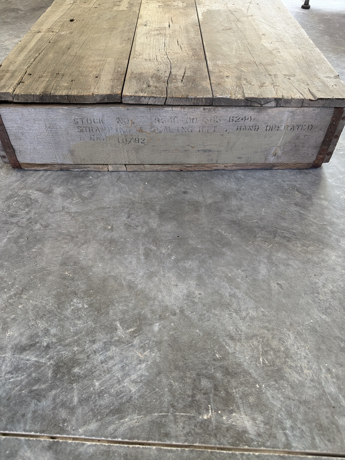 Heritage Field Crate Coffee Table from Restoration Hardwood with preserved heritage character