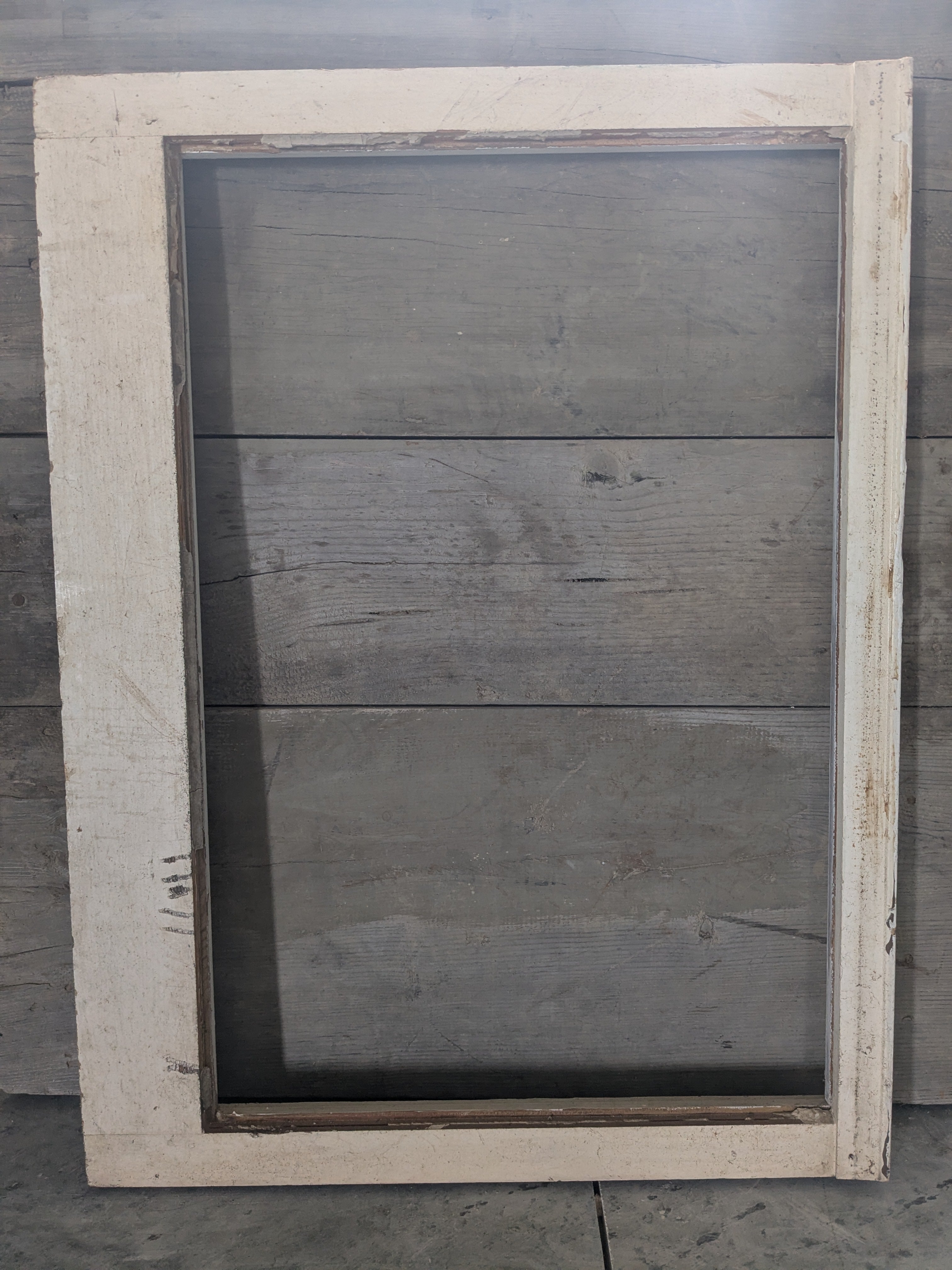 Heritage Painted Architectural Window Frame with preserved character and authentic patina by Restoration Hardwood. wood