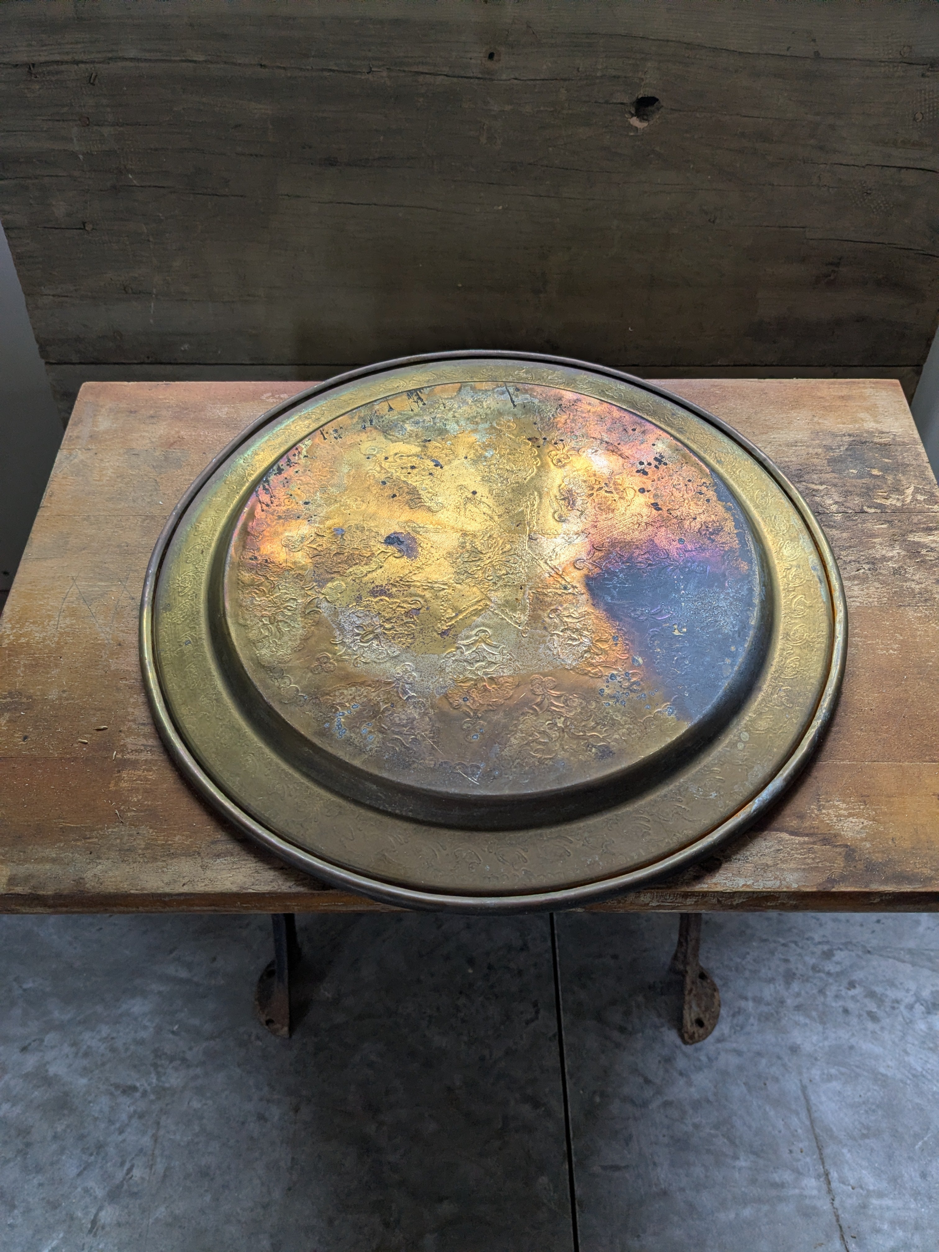 Heritage Patinated Brass Serving Tray