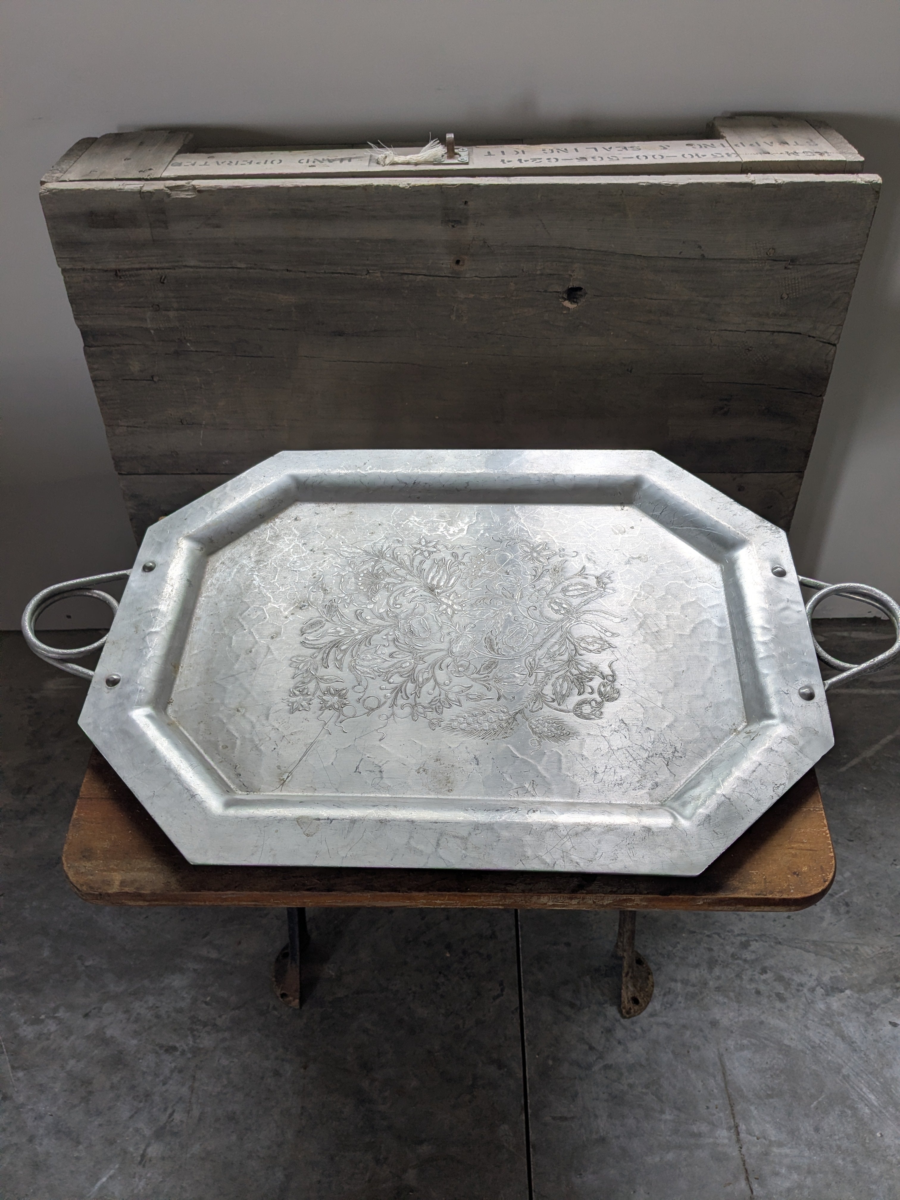 Heritage Engraved Pewter Serving Tray