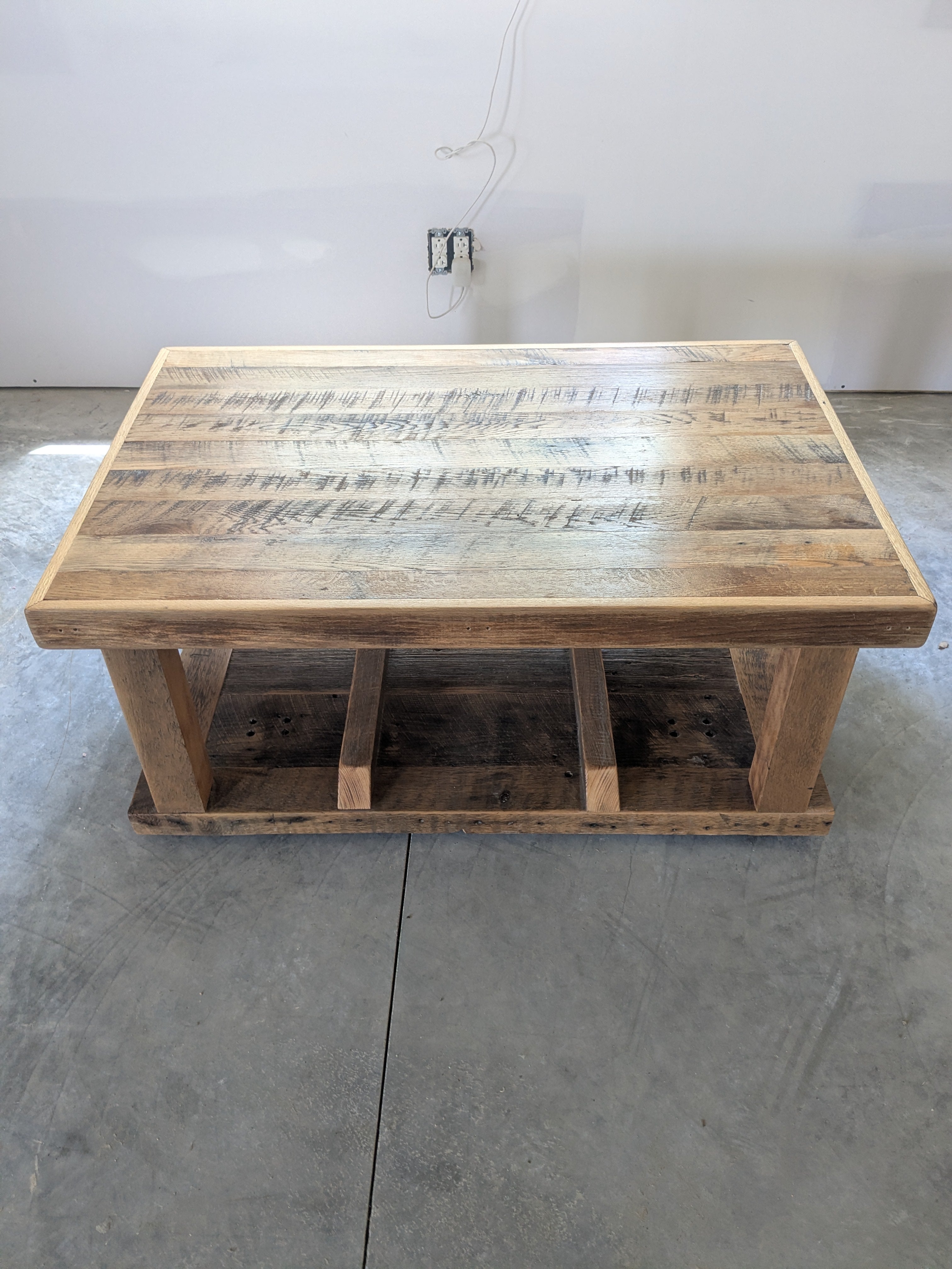 Heritage Reclaimed Coffee Table with Open Storage Base