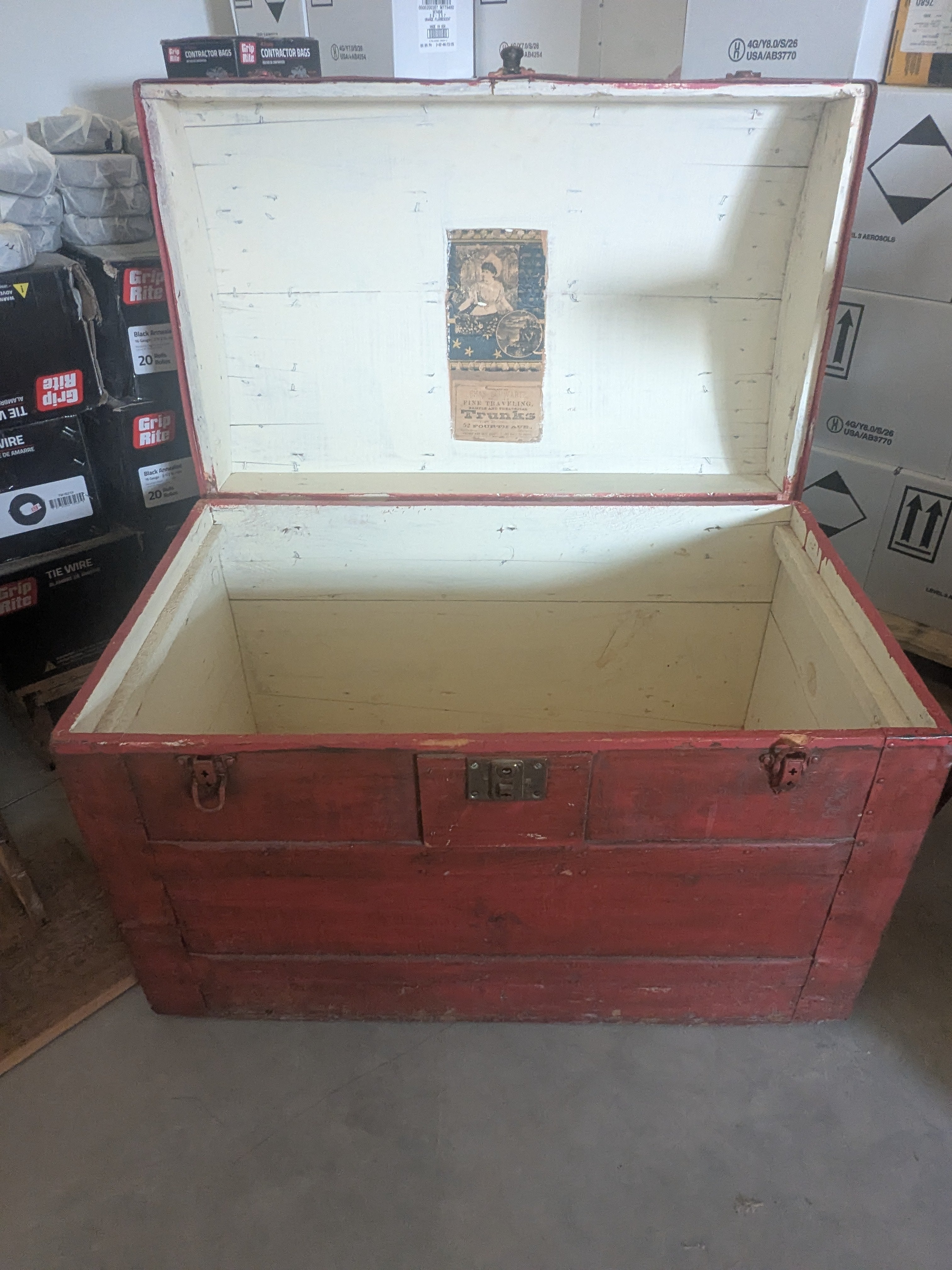 Heritage Dome-Top Painted Storage Trunk