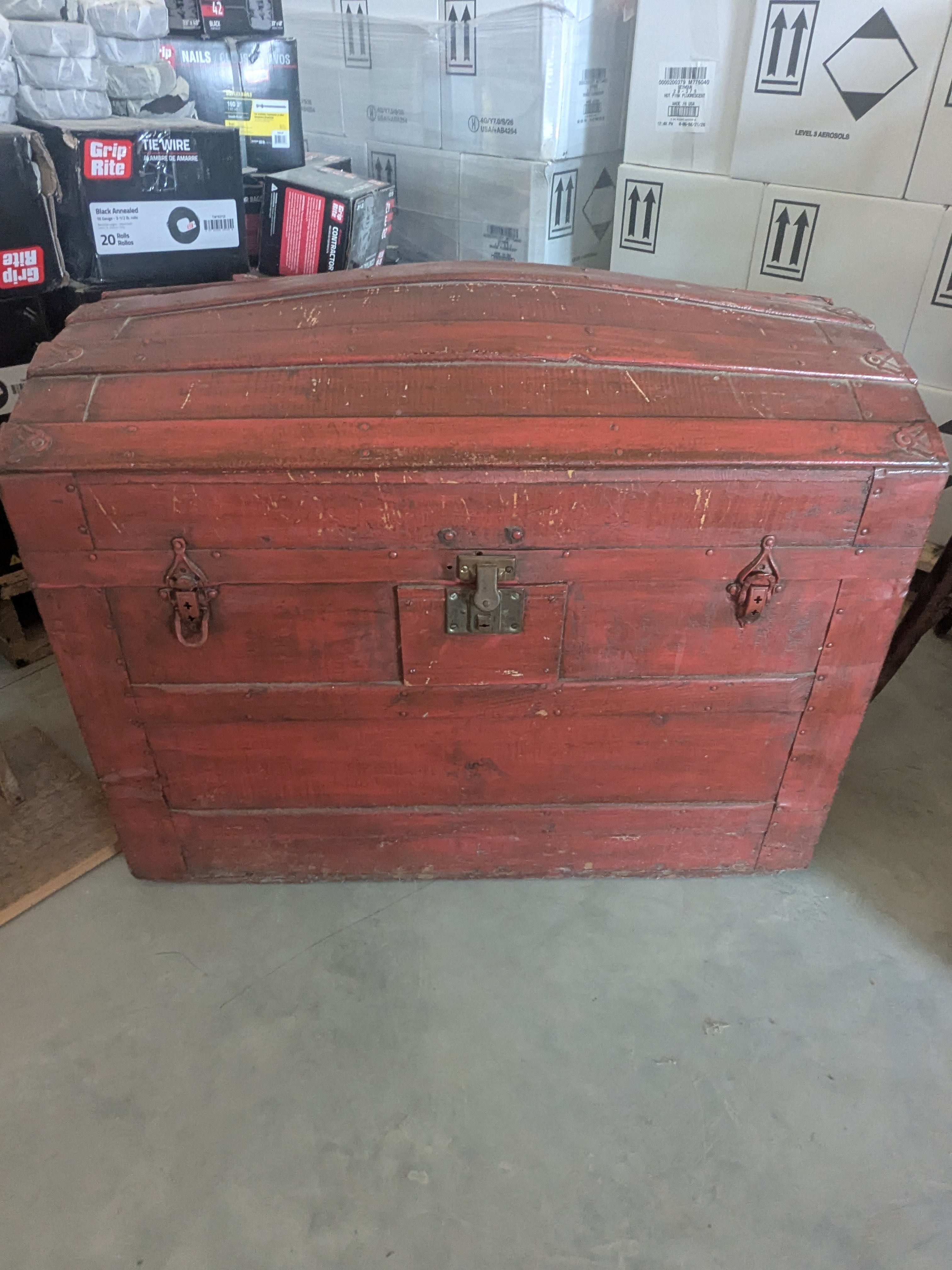 Heritage Dome-Top Painted Storage Trunk