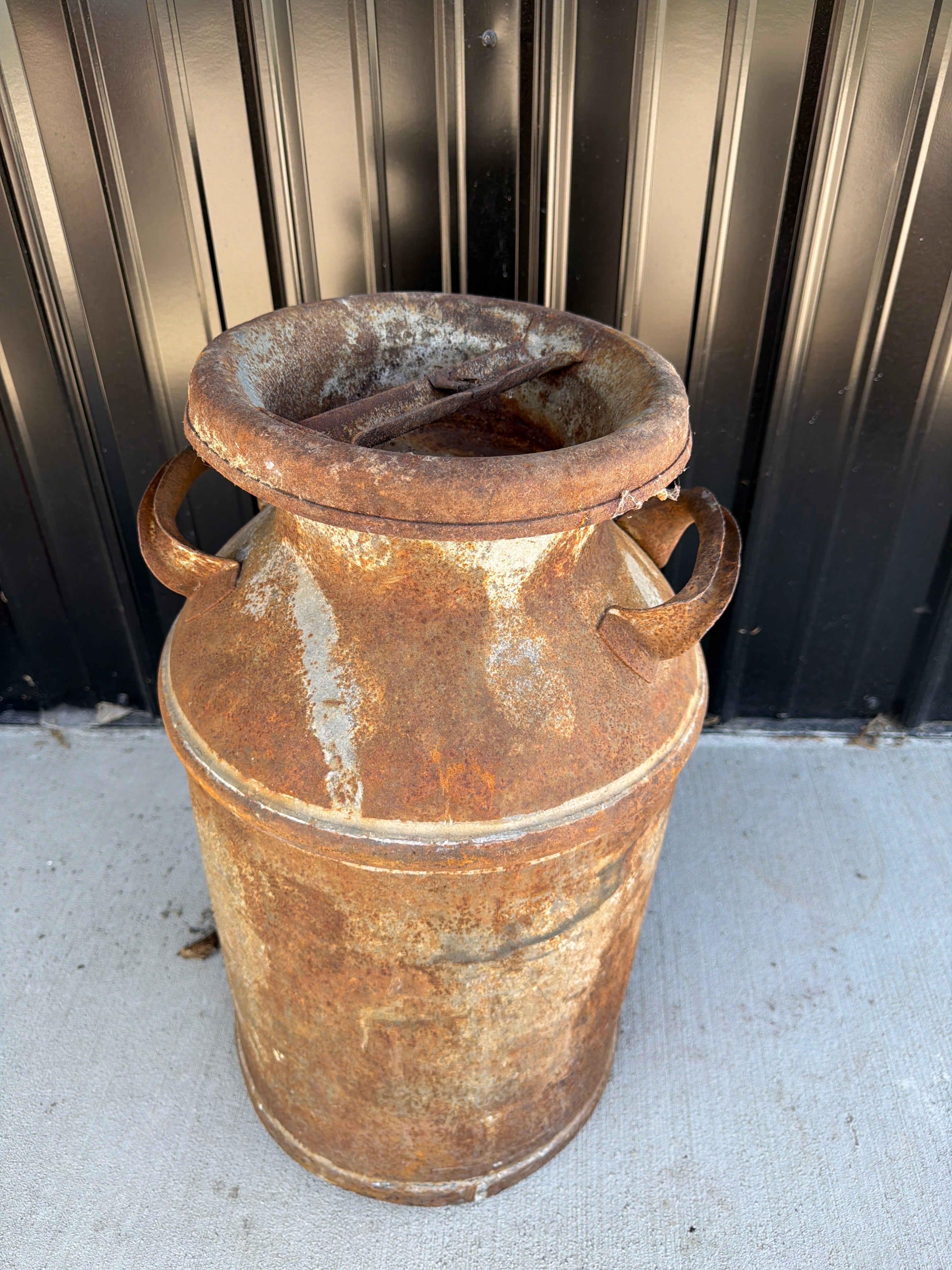 Heritage Dairy Milk Can from Restoration Hardwood with preserved heritage character