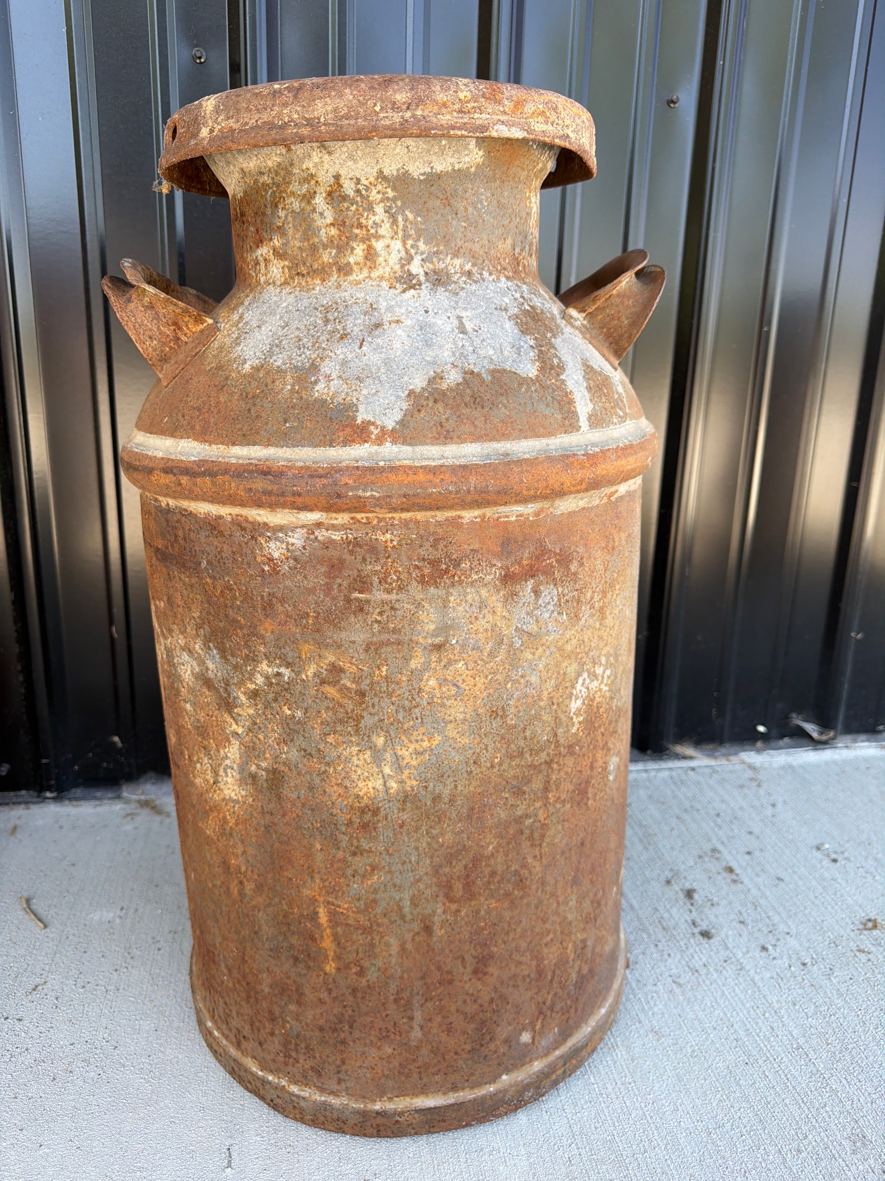 Heritage Oxide Dairy Can from Restoration Hardwood with preserved heritage character