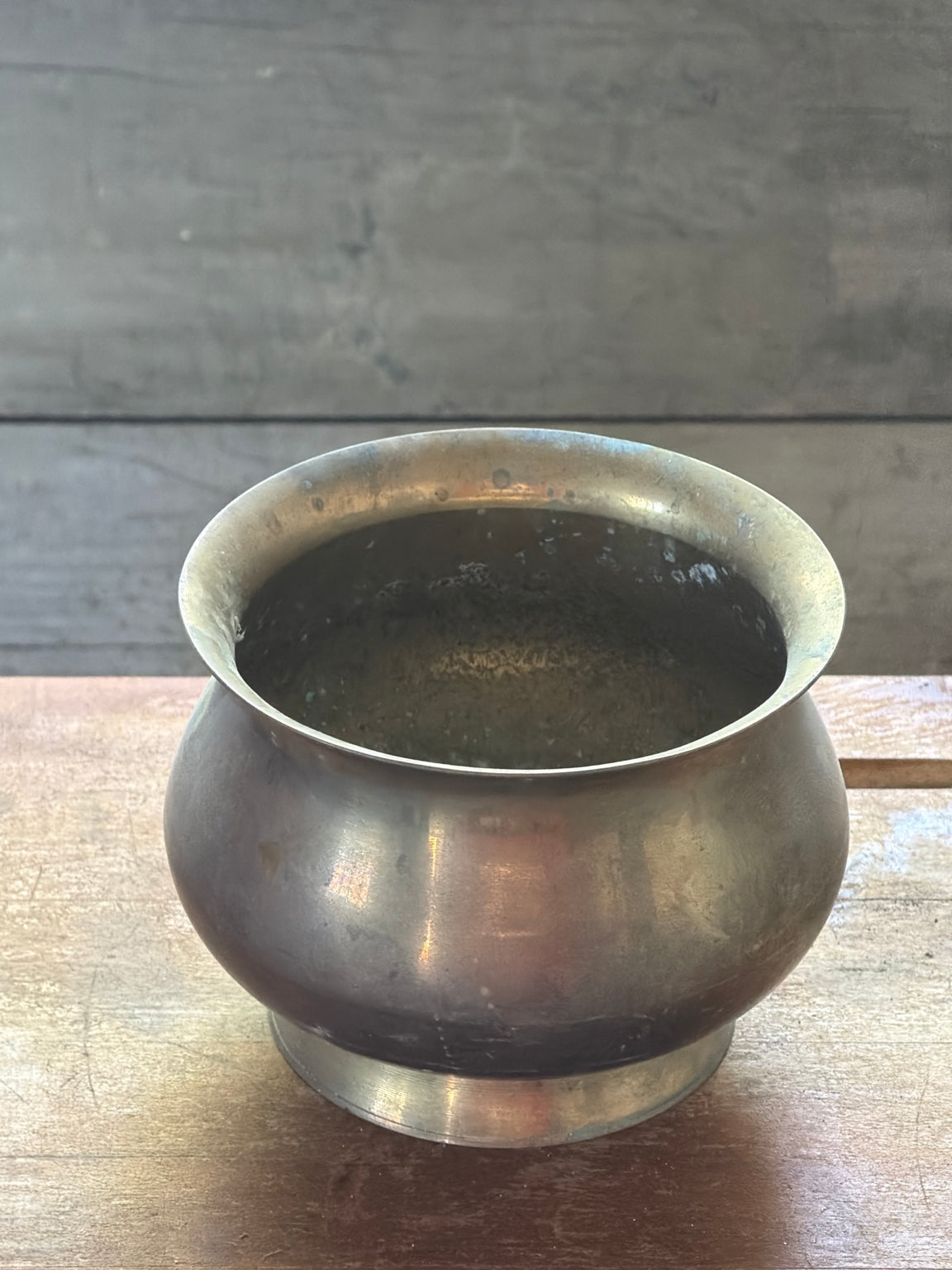 Heritage Patinated Brass Vessel from Restoration Hardwood with preserved heritage character