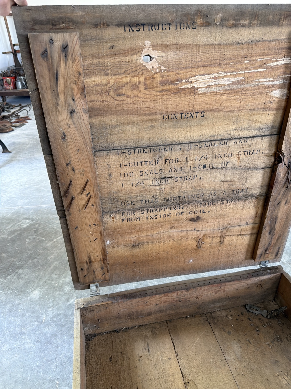 Heritage Field Crate Coffee Table from Restoration Hardwood with preserved heritage character