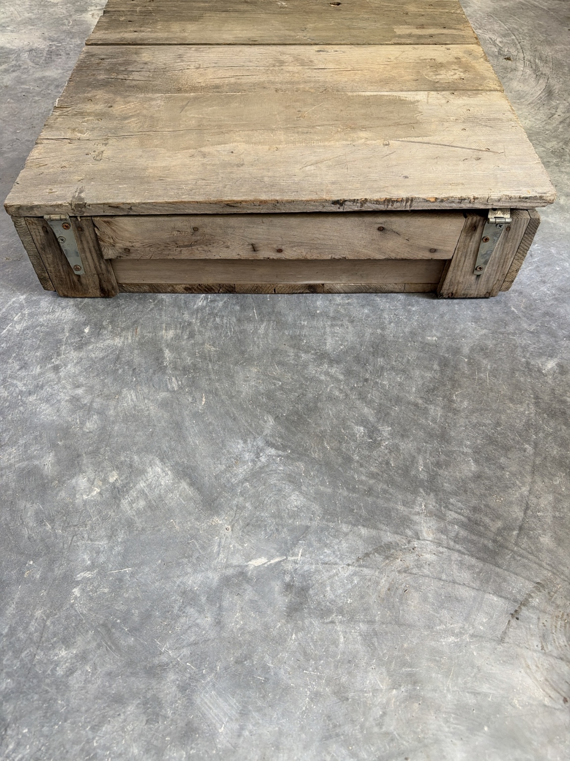 Heritage Field Crate Coffee Table from Restoration Hardwood with preserved heritage character